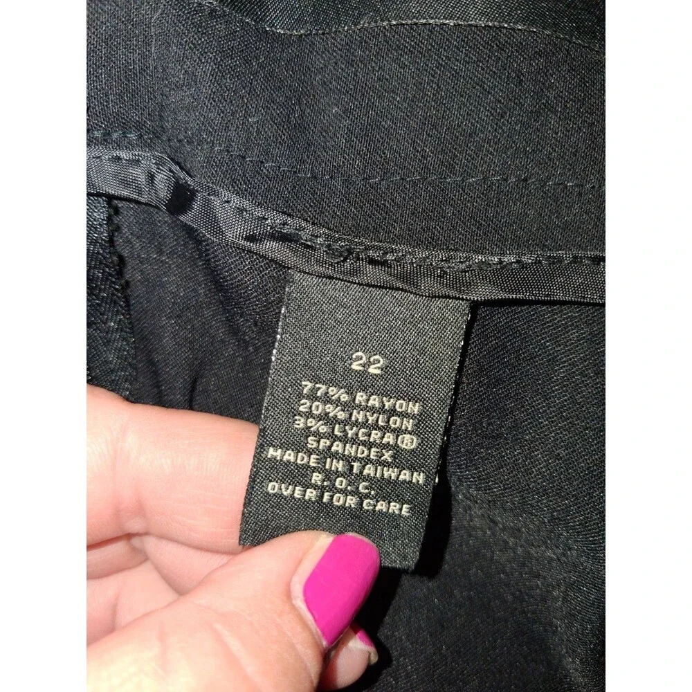Lane Bryant Black Pull On Pencil Skirt Womens Size 22 Stretch Career Office Plus